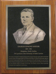 Plaque dedicated to Charles Edmund Kistler