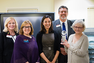 Receiving the Corporate Recognition Award from Toastmasters Club