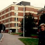 Carol outside the HSL in 1987