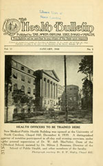 Front cover of the Health Bulletin of NC
